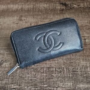 Chanel - Black Leather Long Wallet